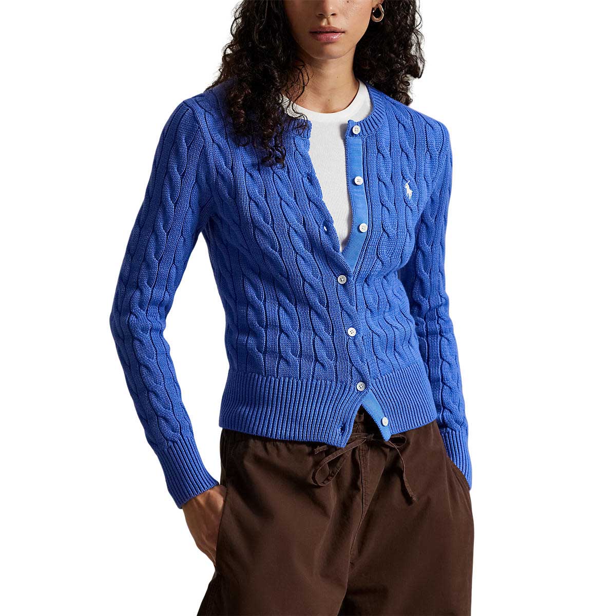 Polo Ralph Lauren Cable Knit Cotton Crewneck Cardigan